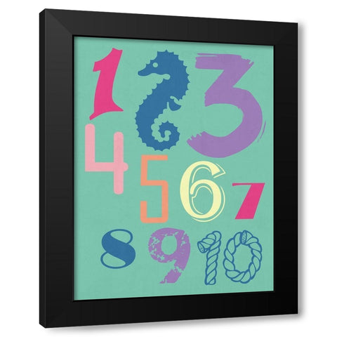 123 Sea Black Modern Wood Framed Art Print with Double Matting by Lewis, Sheldon