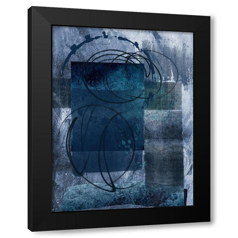 Samba Blue Black Modern Wood Framed Art Print by Lewis, Sheldon