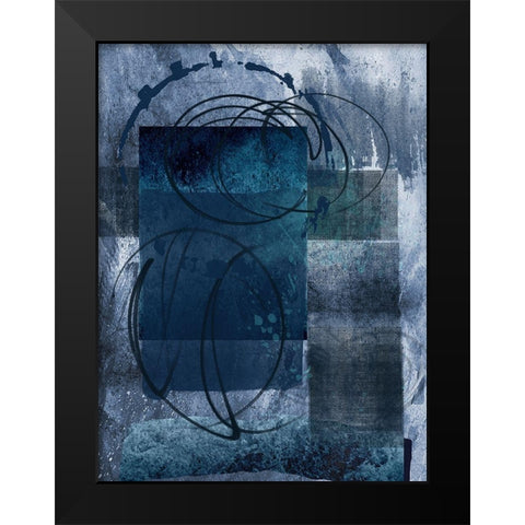 Samba Blue Black Modern Wood Framed Art Print by Lewis, Sheldon
