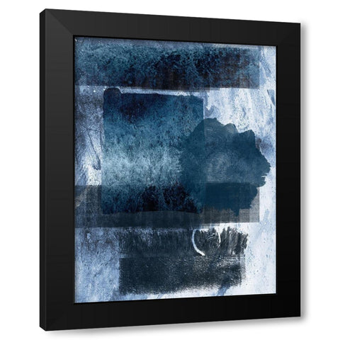 Placid Blue Black Modern Wood Framed Art Print by Lewis, Sheldon