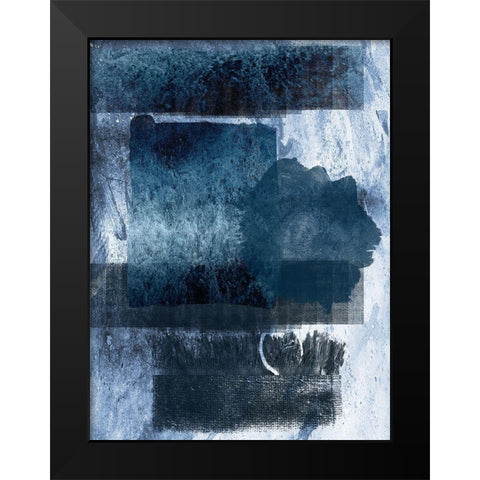 Placid Blue Black Modern Wood Framed Art Print by Lewis, Sheldon