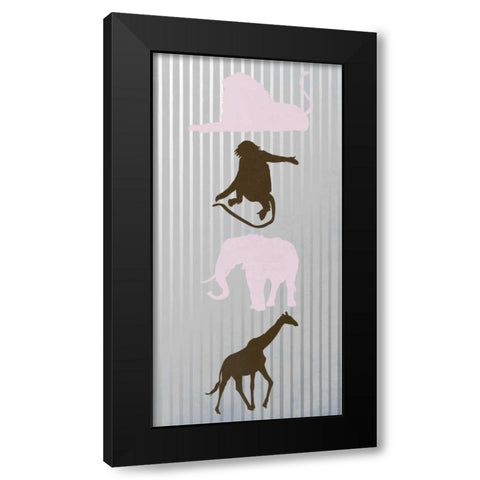 Line Dance 2 Black Modern Wood Framed Art Print with Double Matting by Lewis, Sheldon