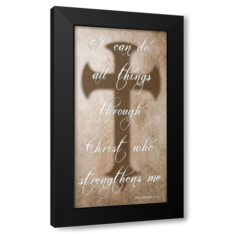 All Things Through Christ Black Modern Wood Framed Art Print by Lewis, Sheldon