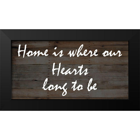 Our Hearts Black Modern Wood Framed Art Print by Lewis, Sheldon