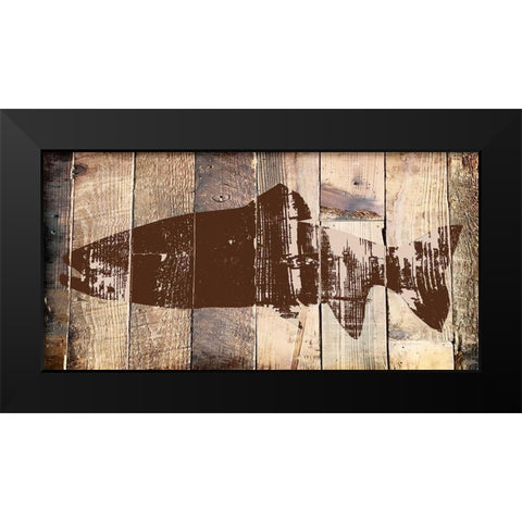 Fish 3 Black Modern Wood Framed Art Print by Lewis, Sheldon