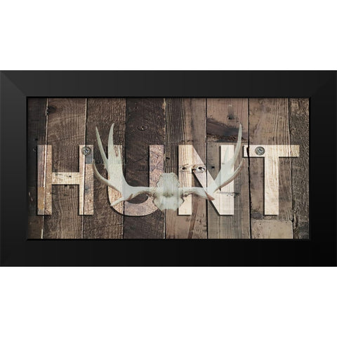 Hunt Black Modern Wood Framed Art Print by Lewis, Sheldon