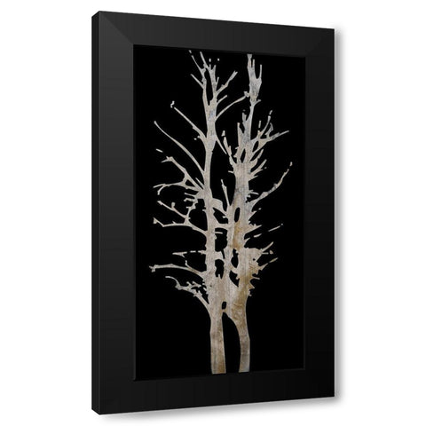 Twin Twigs Black Modern Wood Framed Art Print by Lewis, Sheldon