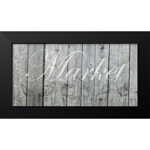 Market Black Modern Wood Framed Art Print by Lewis, Sheldon