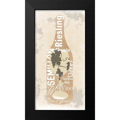 White Wine Black Modern Wood Framed Art Print by Lewis, Sheldon