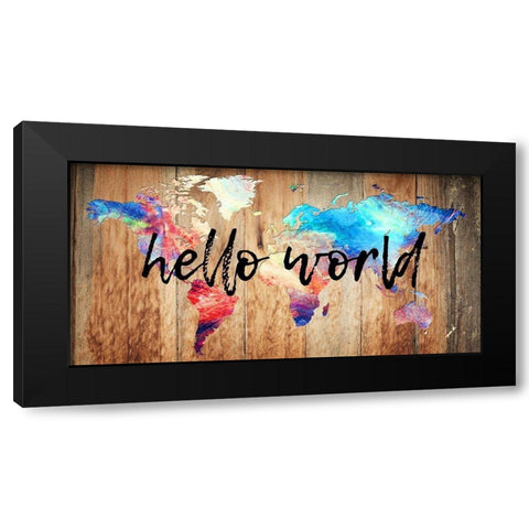 Big World 2 Black Modern Wood Framed Art Print by Lewis, Sheldon