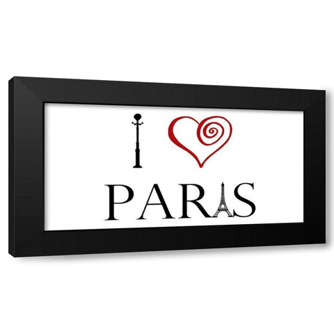 Paris Love 1 Black Modern Wood Framed Art Print by Lewis, Sheldon