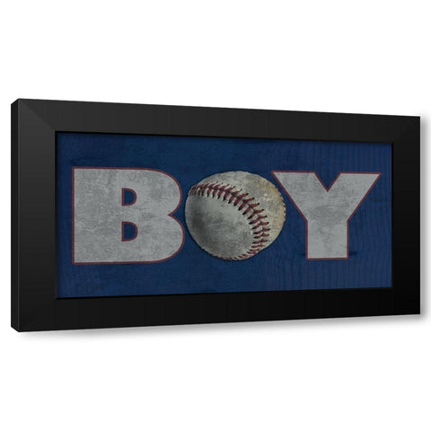 Boy Black Modern Wood Framed Art Print by Lewis, Sheldon