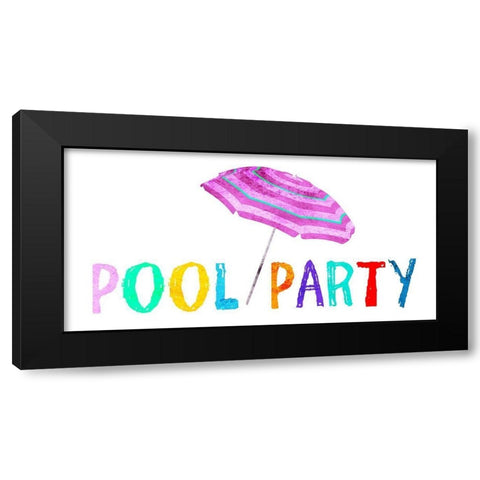 Pool Party Black Modern Wood Framed Art Print by Lewis, Sheldon