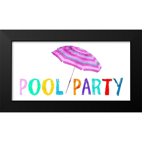 Pool Party Black Modern Wood Framed Art Print by Lewis, Sheldon