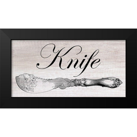Vintage Knife Black Modern Wood Framed Art Print by Lewis, Sheldon