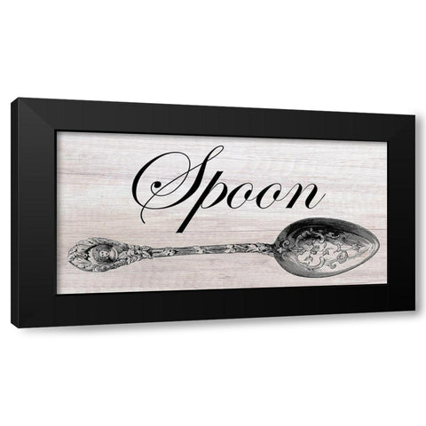 Vintage Spoon Black Modern Wood Framed Art Print with Double Matting by Lewis, Sheldon