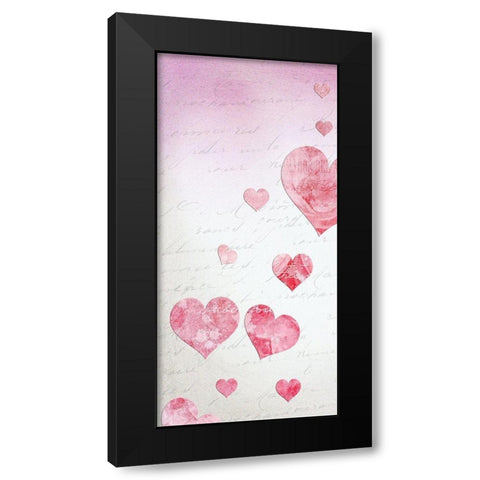 Hearts Black Modern Wood Framed Art Print by Lewis, Sheldon