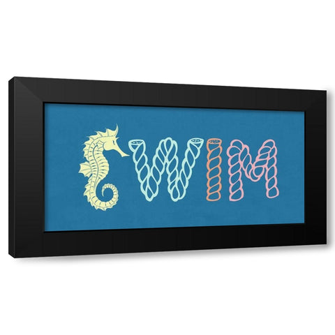 Swim Black Modern Wood Framed Art Print by Lewis, Sheldon