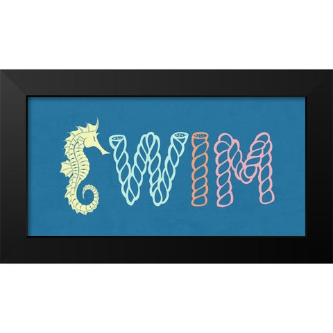 Swim Black Modern Wood Framed Art Print by Lewis, Sheldon