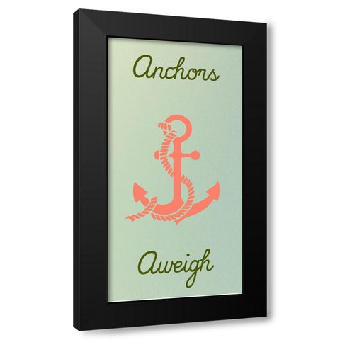 Anchors Black Modern Wood Framed Art Print with Double Matting by Lewis, Sheldon