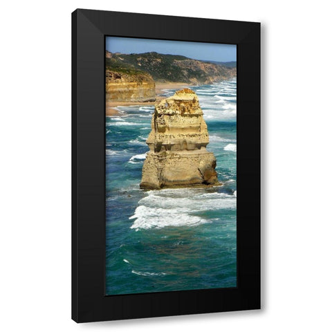 Top View Coastline Black Modern Wood Framed Art Print by Lewis, Sheldon