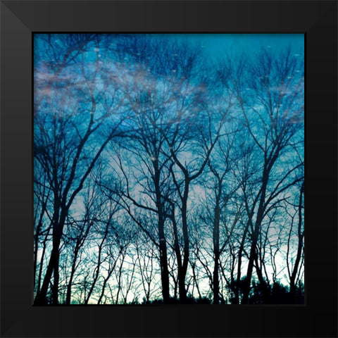 Blue Mountain Black Modern Wood Framed Art Print by Lewis, Sheldon