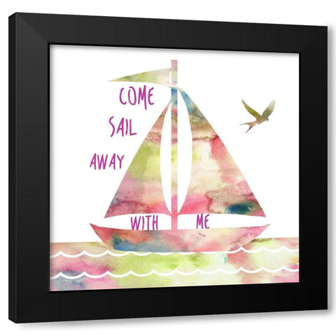 Sail Away Black Modern Wood Framed Art Print with Double Matting by Lewis, Sheldon