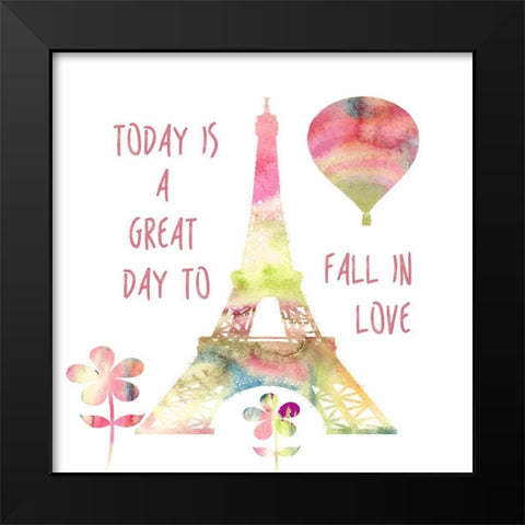 Fall In Love Black Modern Wood Framed Art Print by Lewis, Sheldon