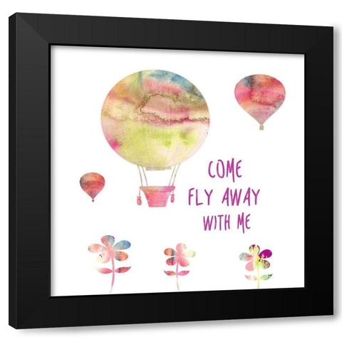 Fly Away Black Modern Wood Framed Art Print by Lewis, Sheldon