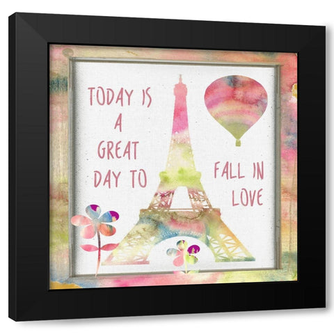 Fall In Love Black Modern Wood Framed Art Print by Lewis, Sheldon