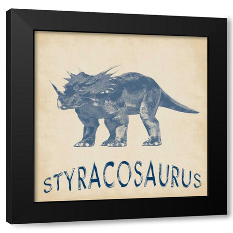Styracosaurus Dino Black Modern Wood Framed Art Print by Lewis, Sheldon