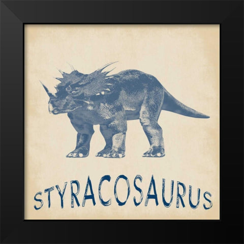 Styracosaurus Dino Black Modern Wood Framed Art Print by Lewis, Sheldon