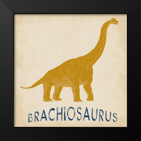 Brachiosaurus Dino Black Modern Wood Framed Art Print by Lewis, Sheldon