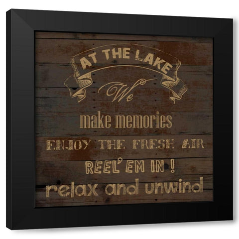 At The Lake 2 Black Modern Wood Framed Art Print with Double Matting by Lewis, Sheldon