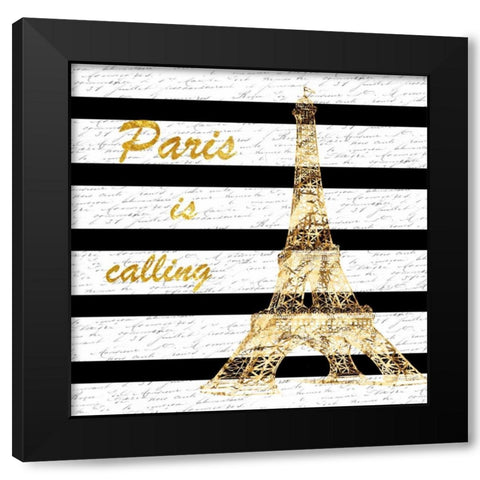Black Paris Romance Black Modern Wood Framed Art Print by Lewis, Sheldon