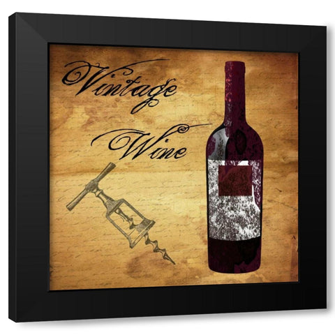 Vintage Wine Black Modern Wood Framed Art Print with Double Matting by Lewis, Sheldon