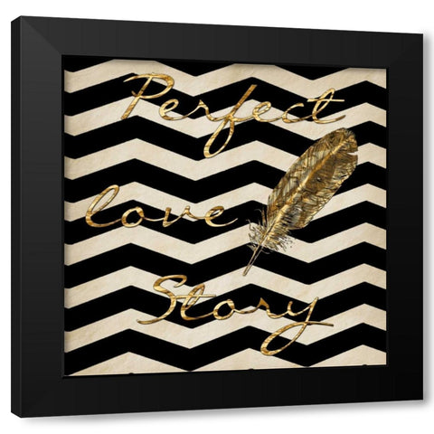 Perfect Love Story Black Modern Wood Framed Art Print with Double Matting by Lewis, Sheldon