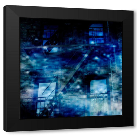 Midnight Blues Black Modern Wood Framed Art Print by Lewis, Sheldon