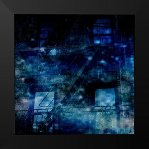 Nostrand Avenue Blues Black Modern Wood Framed Art Print by Lewis, Sheldon