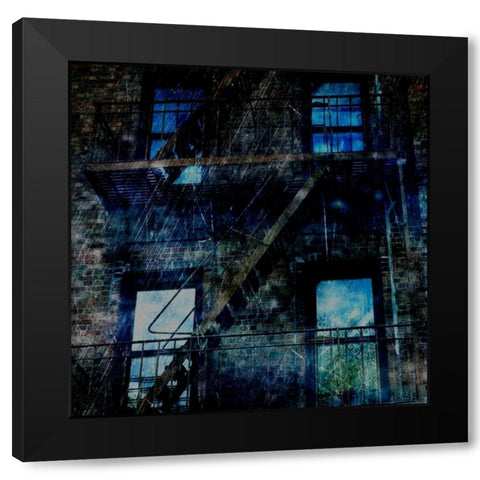 Brooklyn Blues Black Modern Wood Framed Art Print with Double Matting by Lewis, Sheldon