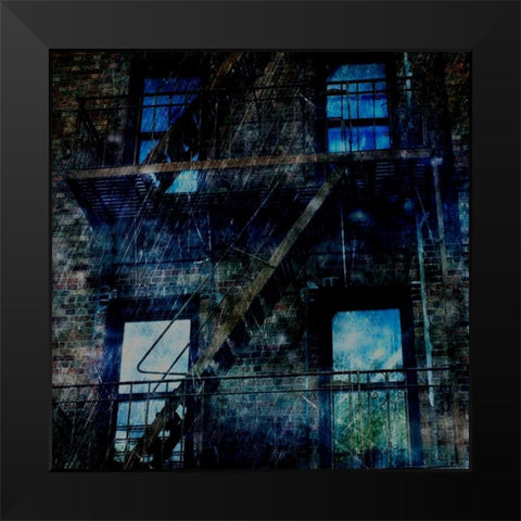 Brooklyn Blues Black Modern Wood Framed Art Print by Lewis, Sheldon
