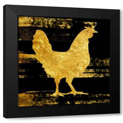 Rich Rooster Black Modern Wood Framed Art Print with Double Matting by Lewis, Sheldon