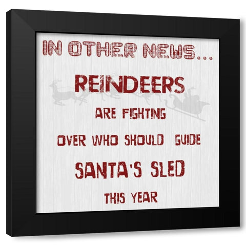 In Other News Black Modern Wood Framed Art Print by Lewis, Sheldon