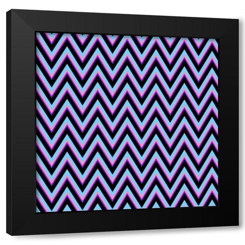 Chevron 2 Black Modern Wood Framed Art Print by Lewis, Sheldon