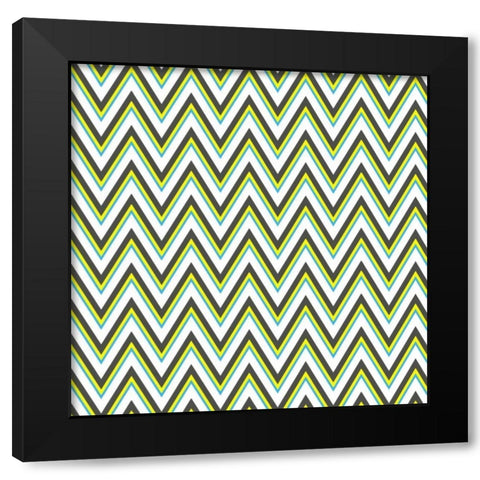 Chevron 3 Black Modern Wood Framed Art Print by Lewis, Sheldon