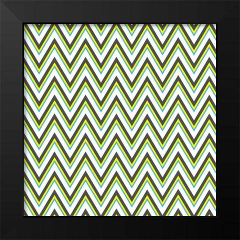 Chevron 3 Black Modern Wood Framed Art Print by Lewis, Sheldon