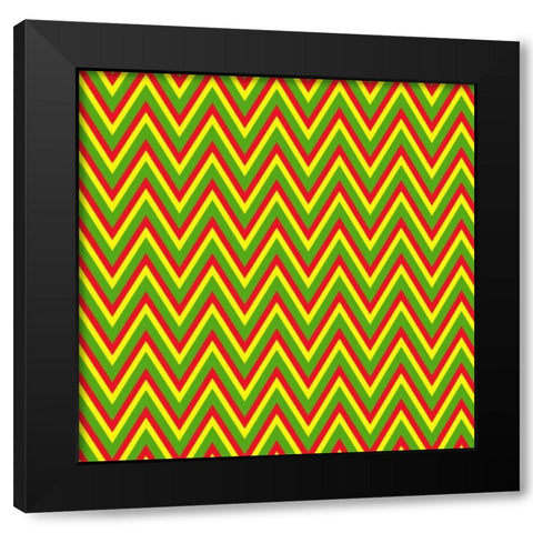 Chevron 5 Black Modern Wood Framed Art Print with Double Matting by Lewis, Sheldon