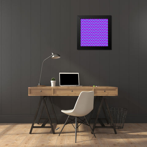 Chevron 6 Black Modern Wood Framed Art Print by Lewis, Sheldon