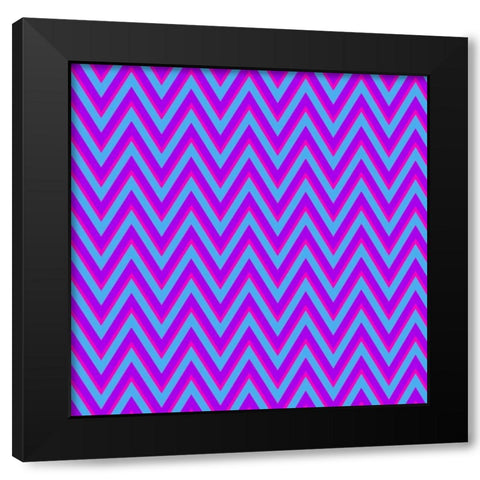 Chevron 6 Black Modern Wood Framed Art Print with Double Matting by Lewis, Sheldon