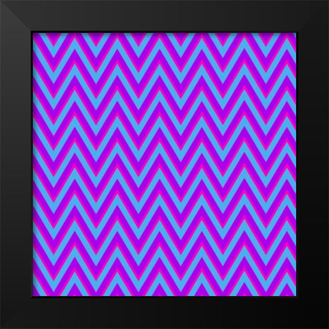 Chevron 6 Black Modern Wood Framed Art Print by Lewis, Sheldon